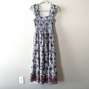 B.O.G Collective Floral Print Layered Ruffle Midi Dress